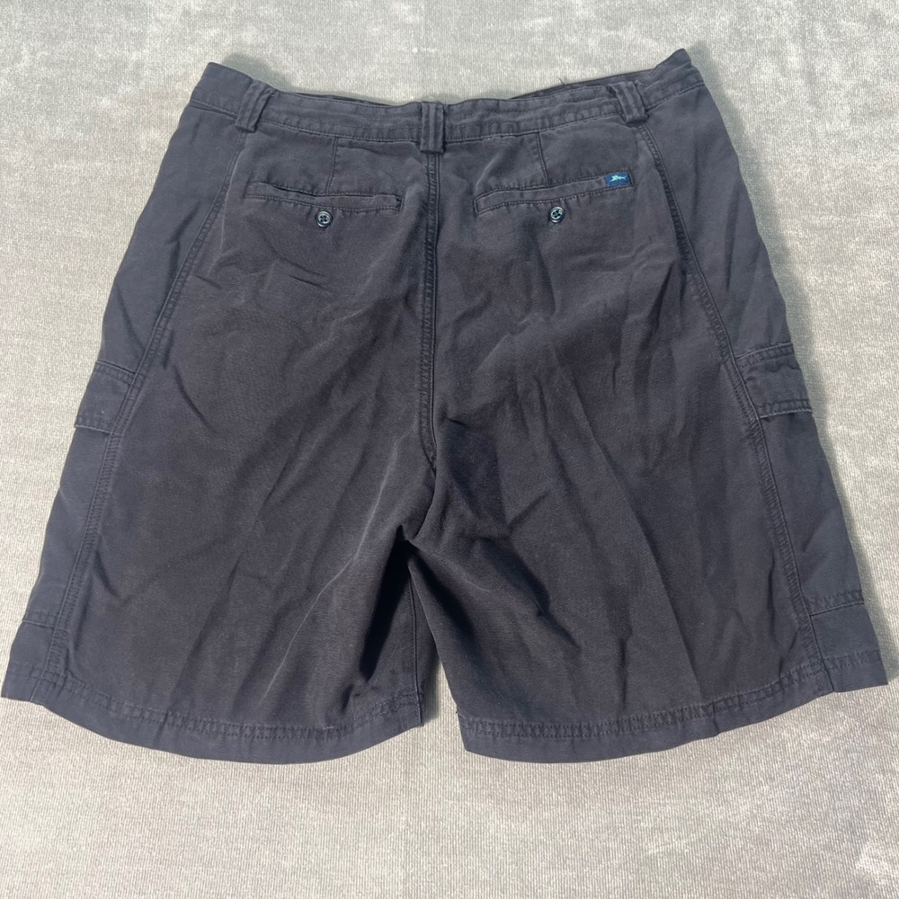 Tommy Bahama Relax Mens Black Cargo Shorts Size 35 Tencel Cotton Casual Utility - Picture 6 of 7